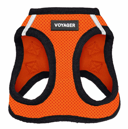 Picture of Voyager Step-in Air Dog Harness - All Weather Mesh Step in Vest Harness for Small and Medium Dogs by Best Pet Supplies - Harness (Orange/Black Trim), XX-Small