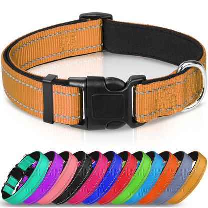 Picture of Joytale Reflective Dog Collar,Soft Neoprene Padded Breathable Nylon Pet Collar Adjustable for Extra Large Dogs,Tan,XL