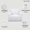 Picture of Easy-Going Stretch Chair Sofa Slipcover 1-Piece Couch Sofa Cover Furniture Protector Soft with Elastic Bottom for Kids, Pet. Spandex Jacquard Fabric Small Checks (Chair, Snow White)