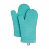 Picture of KitchenAid Ribbed Soft Silicone Oven Mitt Set, 7"x13", Aqua Sky 2 Count