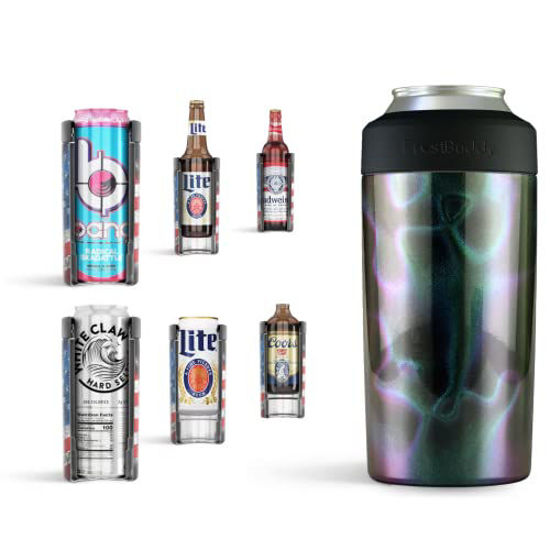 Picture of Frost Buddy Universal Can Cooler - Fits all - Stainless Steel Can Cooler for 12 oz & 16 oz Regular or Slim Cans & Bottles - Stainless Steel (Lights)