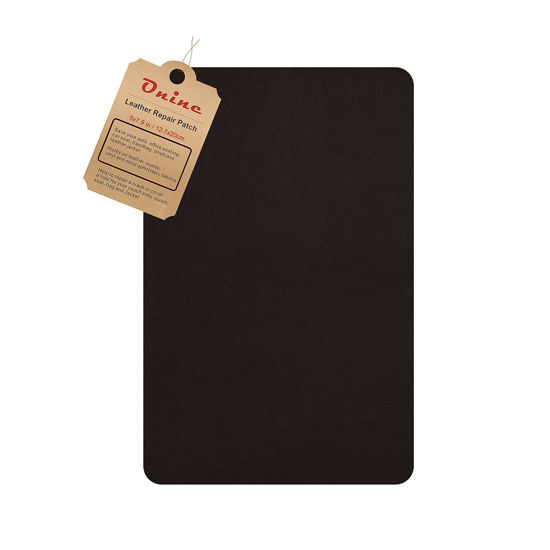 Picture of ONine Leather Repair Patch，Self-Adhesive Couch Patch，Available Anti Scratch Leather 5”X7.9”(12.7cm x 20cm) Peel and Stick for Sofas, Car Seats Hand Bags Jackets(Dark Brown)