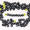 Picture of WangLaap 1450Pcs Acrylic 4x7mm Round Beads Kits Alphabet Letters A-Z and White Heart Yellow Smiley Face for Bracelets Necklaces DIY Jewelry Making (Black)