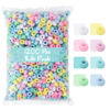 Picture of Simetufy 1200 pcs Pony Beads Macaron Pastel Colored Beads for Crafts Hair Beads for Hair Braiding, 8 Candy Colors