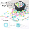 Picture of Simetufy 1200 pcs Pony Beads Macaron Pastel Colored Beads for Crafts Hair Beads for Hair Braiding, 8 Candy Colors