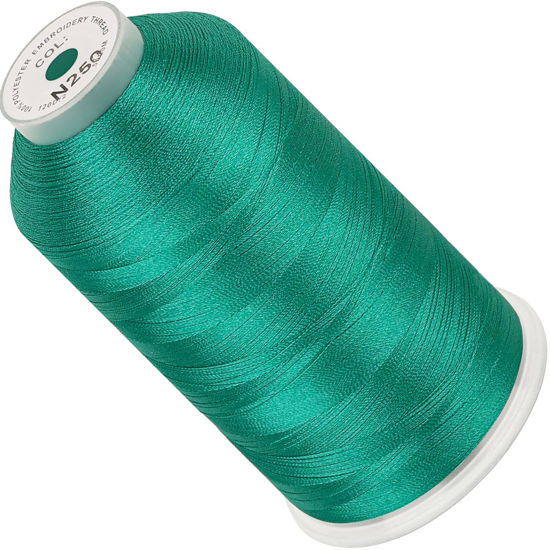 Picture of New brothread - Single Huge Spool 5000M Each Polyester Embroidery Machine Thread 40WT for Commercial and Domestic Machines - Emerald Green (Janome Color)