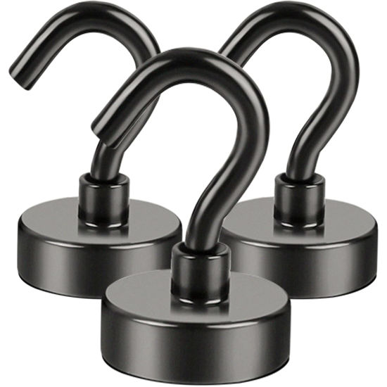 GetUSCart- DIYMAG Black Magnetic Utility Hooks, 25Lbs Heavy Duty Rare Earth Neodymium  Magnet Hooks with Nickel Coating for Kitchen, Cruise, Classroom, Workplace,  Office and Garage etc, Pack of 3