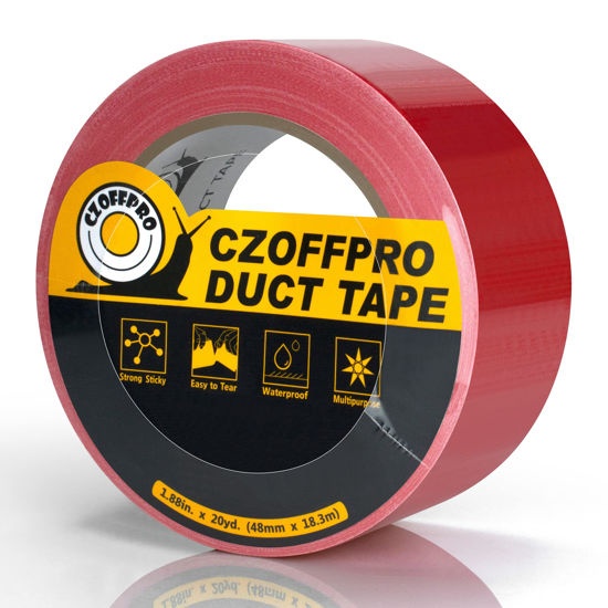 Picture of CZoffpro Duct Tape Heavy Duty, Ultra Strong Duct Tape with Waterproof Backing, Easy to Tear by Hand, 1.88 in x 20 Yard, Red