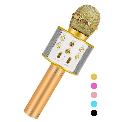 Picture of Niskite Birthday Gifts for 3-15 Year Old Girls,Karaoke Microphone for Kids Age 7 8 9 10 11,Popular Toys for 4-15 Year Old Boys Girls Gold