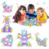 Picture of HOMOFY 88pcs Castle Magnetic Blocks - Learning & Development Magnetic Tiles Building Blocks Kids Toys for 3 4 5 6 7 Years Old Boys Girls Gifts