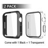 Picture of Misxi 2 Pack PC Case with Tempered Glass Screen Protector Compatible with Apple Watch Series 8/7 41mm, Ultra-Thin Scratch Resistant Overall Protective Cover for iWatch S8/S7, 1 Black+1 Transparent