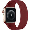 Picture of ENJINER Stretchy Nylon Solo Loop Bands Compatible with Apple Watch 38mm 40mm 41mm 42mm 44mm 45mm iWatch Series 7 6 SE 5 4 3 2 1 Strap, Sport Elastic Braided Women Men, 42/44/45mm S Wine Red