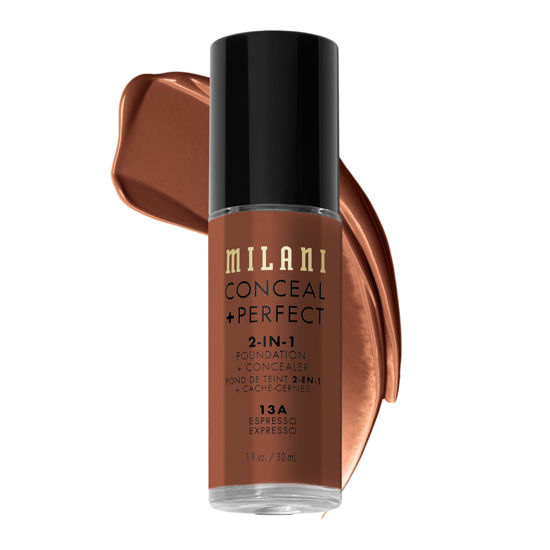 Picture of Milani Conceal + Perfect 2-in-1 Foundation + Concealer - Espresso (1 Fl. Oz.) Cruelty-Free Liquid Foundation - Cover Under-Eye Circles, Blemishes & Skin Discoloration for a Flawless Complexion