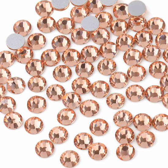 Picture of beadsland Flat Back Crystal Rhinestones Round Gems for Nail Art and Craft Glue Fix,Champagne (3.8-4.0mm) SS16/1440pcs