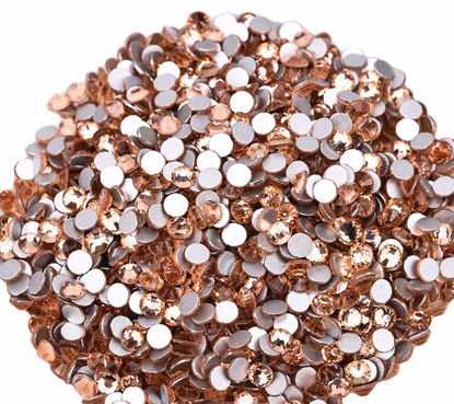 Picture of Jollin Glue Fix Crystal Flatback Rhinestones Glass Diamantes Gems for Nail Art Crafts Decorations Clothes Shoes(ss40 144pcs, Champagne)