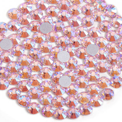 Picture of Beadsland 1440 Pieces Flat Back Crystal Rhinestones Round Gems,Light Pink AB,SS8,2.3-2.5mm