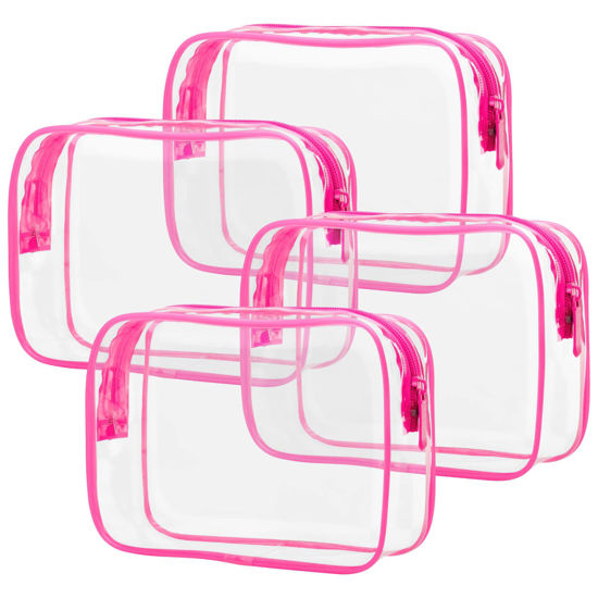 4 Pack Clear Toiletry Bag,TSA Approved Quart Size Carry-On