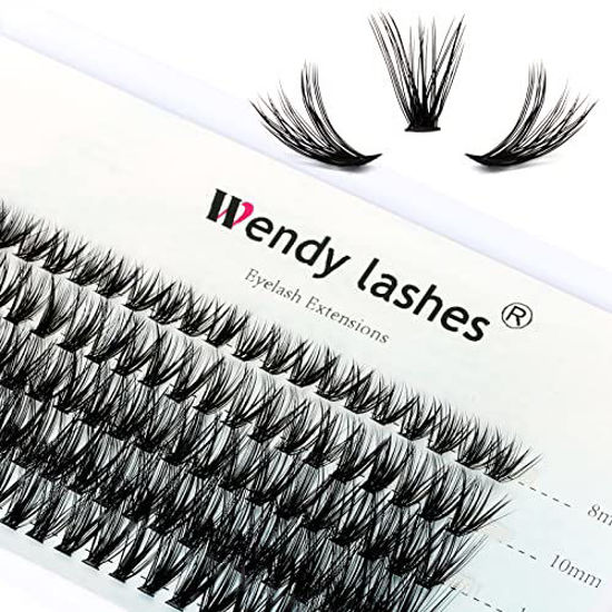 Picture of Individual Cluster Lashes 40 Roots Natural Eyelash Clusters C Curl 0.07mm Thickness Natural Look Black Soft Eyelashes 8-16mm Mixed Mink DIY Individual Eyelashes Grafting Fake False Eyelashes Lashes Extension Handmade by WENDY LASHES(Cluster Lashes-40D-C, 8-16mm Mixed Tray)