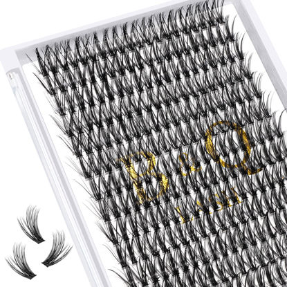 Picture of Lash Clusters 40D-0.07D-10mm Individual Lashes 280 Clusters Manga Lashes False Eyelash B&Q Lash Clusters Extensions Individual Lashes Cluster DIY Eyelash Extensions at Home (40D-0.07D,10mm)