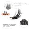 Picture of Lash Clusters DIY Eyelash Extensions 72 Pcs Cluster Eyelash Extensions 14mm Cluster Lashes C Curl Lash Clusters Thin Stem Eyelash Clusters Reusable Makeup for Self-application (Fluffy R-06 C 14mm)