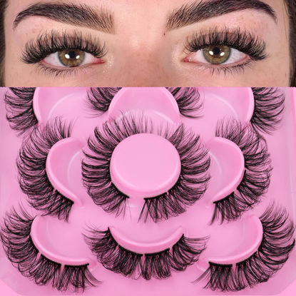 Picture of Cluster Lashes Natural Look 3D Wispy False Eyelashes that Look Like Extensions Natural Individual Lashes Clusters by Focipeysa