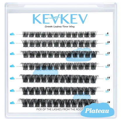 Picture of Lash Clusters 84 Pcs Cluster Lashes Eyelash Clusters DIY Cluster Eyelash Extensions Individual Lashes Thin Band & Soft(Plateau,D-8-16mix)