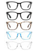 Picture of CCVOO 5 Pack Reading Glasses Blue Light Blocking, Filter UV Ray/Glare Computer Readers Fashion Nerd Eyeglasses Women/Men (A5 Mix, 4.5