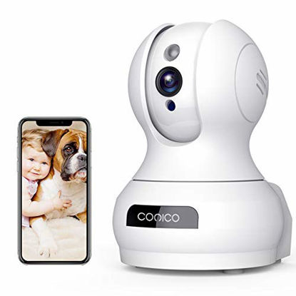 Picture of Wireless Camera, 1080P HD WiFi Pet Camera Baby Monitor, Pan/Tilt/Zoom IP Camera for Elder/Nanny Security Cam Night Vision Motion Detection 2-Way Audio Cloud Service Available Webcam White