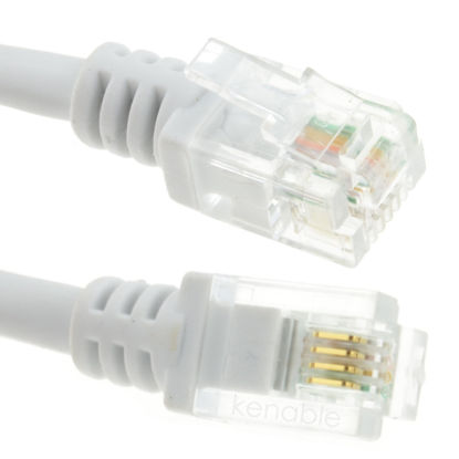 Picture of kenable ADSL 2+ High Speed Broadband Modem Cable RJ11 to RJ11 15m (~50 feet) White