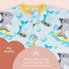 Picture of SleepingBaby Zipadee-Zip Swaddle Sleep Sack with Zipper Convenience - Baby Swaddle Transition Blanket (Polyester) - Surfing Sharks - Small (4-8 Month)