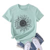 Picture of GLIGLITTR Women's Summer Sunflower T Shirt Cute Flower Graphic Loose Tees Crew Neck Short Sleeve Casual Tops (Light Green-A, Small)