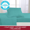 Picture of Mellanni Twin XL Sheet Set - Iconic Collection Bedding Sheets & Pillowcases - Hotel Luxury, Extra Soft, Cooling Bed Sheets - Deep Pocket up to 16" - Fits College Dorm Mattress - 3 PC (Twin XL, Teal)