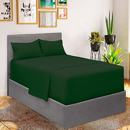 GetUSCart- Mellanni Extra Deep Pocket Full Sheet Set - Iconic Collection  Bedding Sheets & Pillowcases - Hotel Luxury, Ultra Soft, Cooling Bed Sheets  - Extra Deep Pocket up to 21 - 4 PC (Full, Emerald Green)