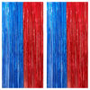 Picture of KatchOn, Red and Blue Streamers, Pack of 2 - Xtralarge, 8x6.4 Feet | Red and Blue Fringe Curtain, Red and Blue Party Decorations | Red and Blue Graduation Decorations | Circus Theme Party Decorations