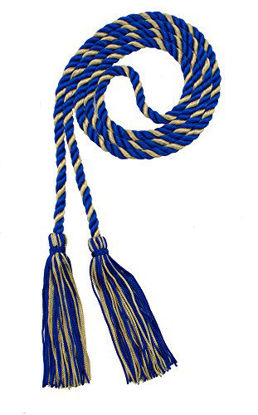 Picture of Graduation Honor Cord - Royal/Old Gold - Every School Color Available - Made in USA - by Tassel Depot