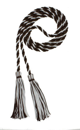 Picture of Graduation Honor Cord - Brown/White - Every School Color Available - Made in USA - by Tassel Depot