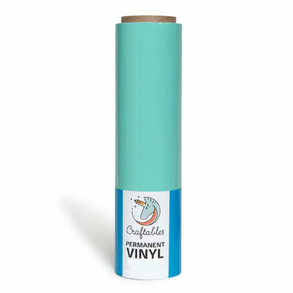 Picture of Craftables Mint Vinyl Roll - Permanent, Adhesive, Glossy & Waterproof | 12" x 25' |for Crafts, Cricut, Silhouette, Expressions, Cameo, Decal, Signs, Stickers