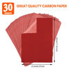 Picture of Red Carbon Paper for Tracing Graphite Transfer-Paper - PSLER 50 Pcs Red Graphite Paper for Tracing Drawing Patterns on Wood Projects Canvas Fabric Artist Lettering Sketch Drawing A4 Size 8.5 X 11 Inch