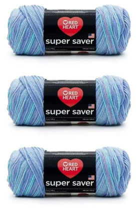 Picture of Red Heart Super Saver Yarn, 3 Pack, Ocean 3 Count