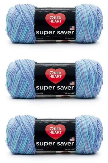 Picture of Red Heart Super Saver Yarn, 3 Pack, Ocean 3 Count