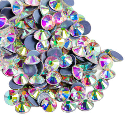 Picture of Beadsland Hotfix Rhinestones, 288pcs Flatback Crystal Rhinestones for Crafts Clothes DIY Decorations, Crystal AB, SS30, 6.3-6.5mm