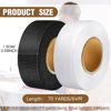 Picture of Outus 2 Rolls Fabric Fusing Tape Adhesive Hem Tape Iron on Tape Each 1/2 Inch(Black, White, 70 Yards)