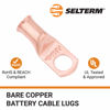 Picture of SELTERM 25pcs 2 AWG 3/8" Stud Battery Lugs, Ring Terminals, Heavy Duty Copper Wire Lugs, Battery Cable Ends, 2 Gauge Ring Terminal Connectors, UL Bare Copper Eyelets Electrical Battery Cable Lugs