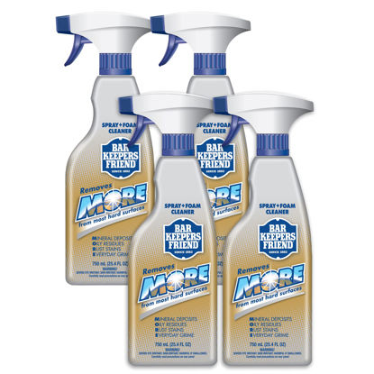 Picture of Bar Keepers Friend MORE Spray + Foam (25.4 oz) | Multipurpose Spray Cleanser and Rust Stain Remover | For Use on Countertops, Sinks, Bathtubs, Showers, Fixtures, Tile, and More (4)