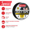 Picture of XFasten Super Strength Duct Tape, Black, 2" x 50 Yards, Indoor and Outdoor Duct Tape for School and Industrial Use- Waterproof and Weatherproof