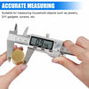 Picture of Digital Caliper Measuring Tool, Stainless Steel Vernier Caliper Digital Micrometer with Large LCD Screen, Easy Switch from Inch Metric Fraction, 6 Inch Caliper Tool for DIY/Household