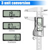 Picture of Digital Caliper Measuring Tool, Stainless Steel Vernier Caliper Digital Micrometer with Large LCD Screen, Easy Switch from Inch Metric Fraction, 6 Inch Caliper Tool for DIY/Household