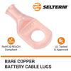 Picture of SELTERM 10pcs 6 AWG - 3/8" Stud (Wide Pad) - Battery Lugs, Heavy Duty Wire Lugs, Ring Terminals, Battery Cable Ends,6 Gauge Terminals, UL Bare Copper Eyelets Electrical Battery Terminal Connectors