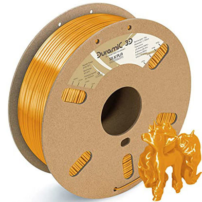 Picture of Duramic 3D Shiny Silk PLA Filament 1.75mm Royal Gold, Shiny Royal Gold Metallic PLA Filament Dimensional Accuracy +/- 0.05 mm 1kg Spool(2.2 lbs)