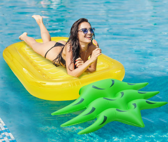 Picture of Greenco Giant Inflatable Pineapple Pool Lounger Float, 6 FT Long | Large Pineapple Inflatable Pool Float for Kids & Adults | Pineapple Raft Pool Float for Summer Fun for Pool, Lake, Beach Parties